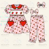 DDD Girls Strawberry Bows Pyjamas