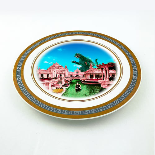 Image of Godzilla Romantic Victorian Landscape - Large fine china plate - #0776