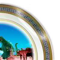 Image 3 of Godzilla Romantic Victorian Landscape - Large fine china plate - #0776