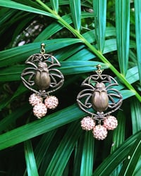 Image 1 of INSECTORUM Earrings with Diamonté Balls - Peach. 