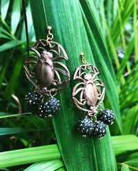 Image 2 of INSECTORUM Earrings with Diamonté Balls - Peach. 