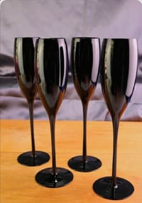 Image 4 of Black Stainless steel Champagne Flutes 7.5 Ounces