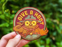 Image 2 of I Give A Hoot Iron-On Patch