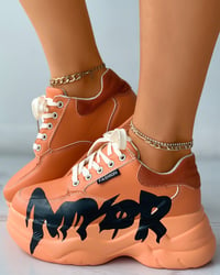 Image 2 of Amor Print Lace-up  Sneakers