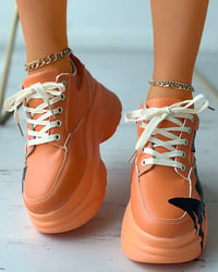 Image 3 of Amor Print Lace-up  Sneakers