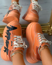 Image 4 of Amor Print Lace-up  Sneakers