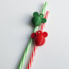 Mickey and Minnie Ornament Straw Toppers