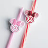 Peppermint Minnie Straw Topper