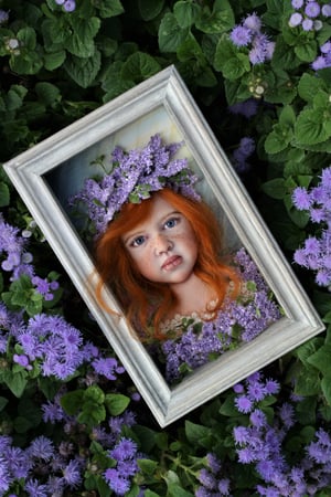 Image of OOAK Polymer Clay Sculpted Artwork "Violetta"