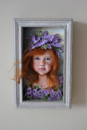 Image of OOAK Polymer Clay Sculpted Artwork "Violetta"