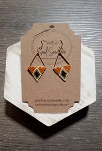 Fall Triangle drop seed bead dangle