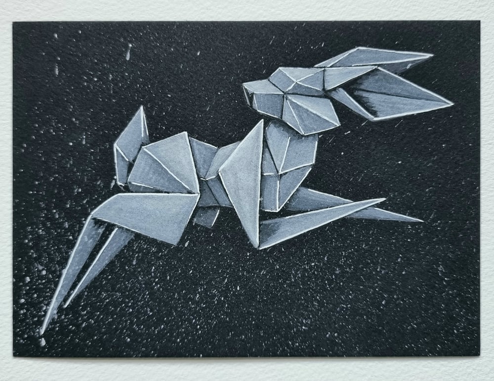 Image of "White Rabbit #5" original watercolour