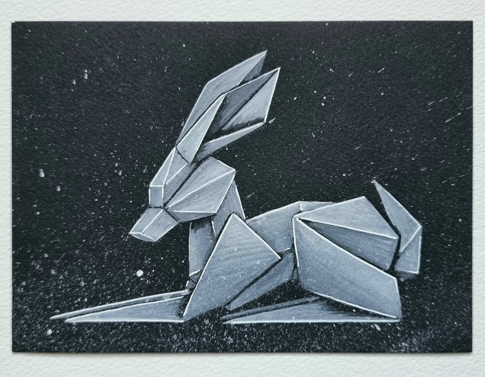 Image of "White Rabbit #4" original watercolour