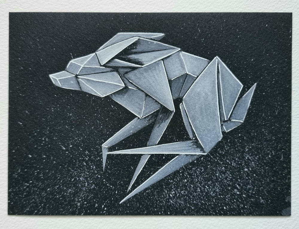 Image of "White Rabbit #6" original watercolour