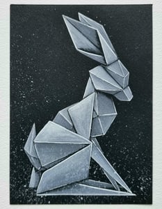 Image of "White Rabbit #7" original watercolour