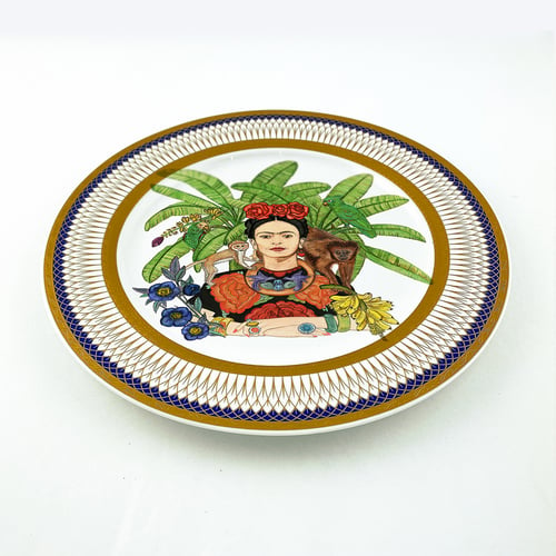 Image of TROPICAL MEXICAN WATERCOLOR - Large Fine China Plate - #0774