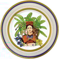 Image 1 of TROPICAL MEXICAN WATERCOLOR - Large Fine China Plate - #0774