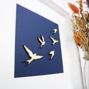 Flying Swallows Framed Woodcut