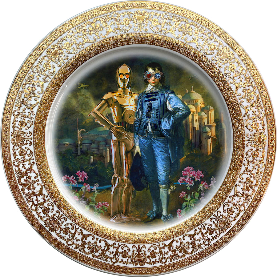 Image of The Odd couple - Large Fine China Plate - #0745