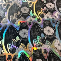Image 2 of Moonflower Bat Holographic Sticker