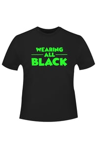 Image 1 of Wearing all black tshirt GR/BLACK