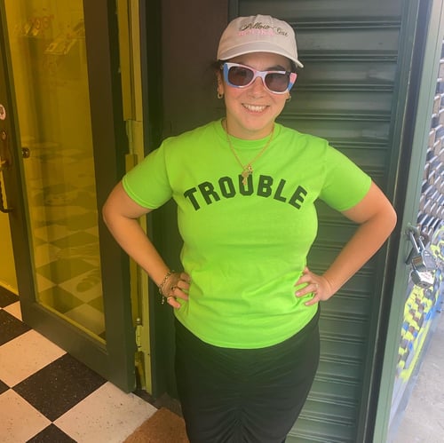 Image of Trouble Tee Lime Green ðŸ’š pre order