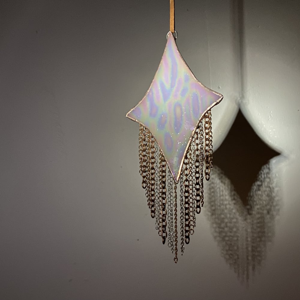 Image of Fringey Star - Iridescent Baby Pink