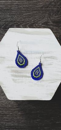 Seahawks paisley drop dangle