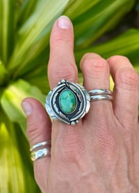 Image 2 of Verde Valley Double Leaf Ring with Hand-Stamped Band