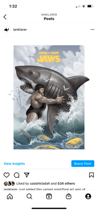 jaws vs Andre 18x24 yellow barrel variant(1 available)