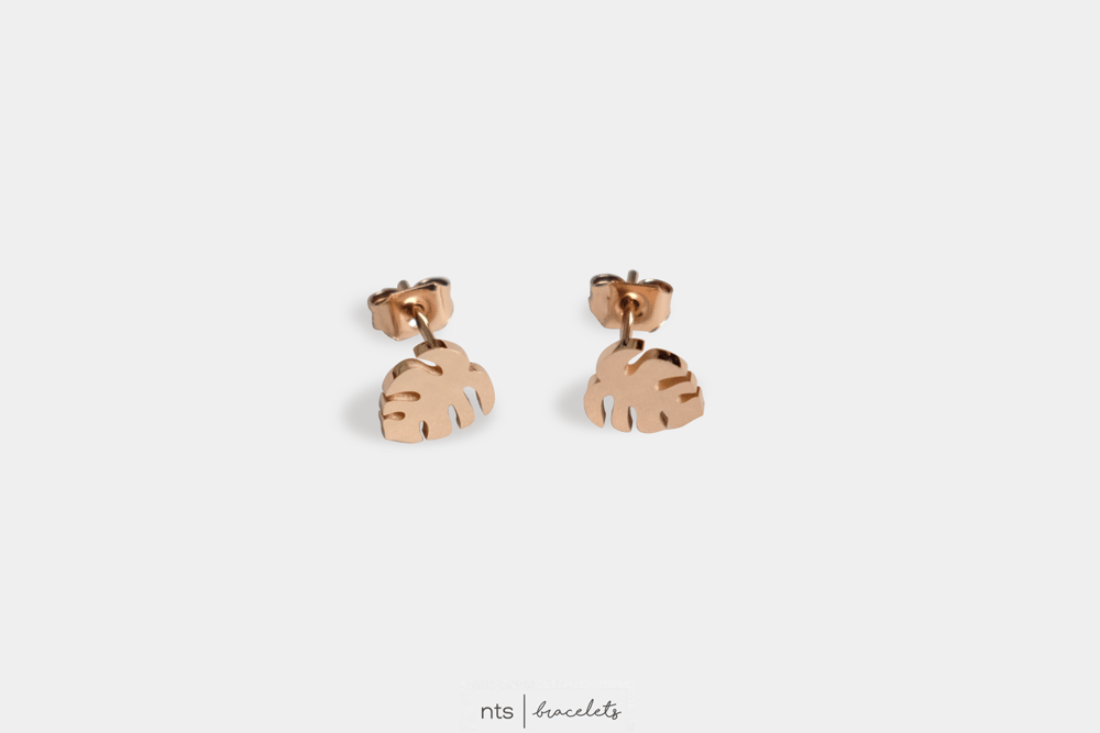 Image of LIMITED EDITION MONSTERA EARRINGS (Limited Edition + Rose Gold)