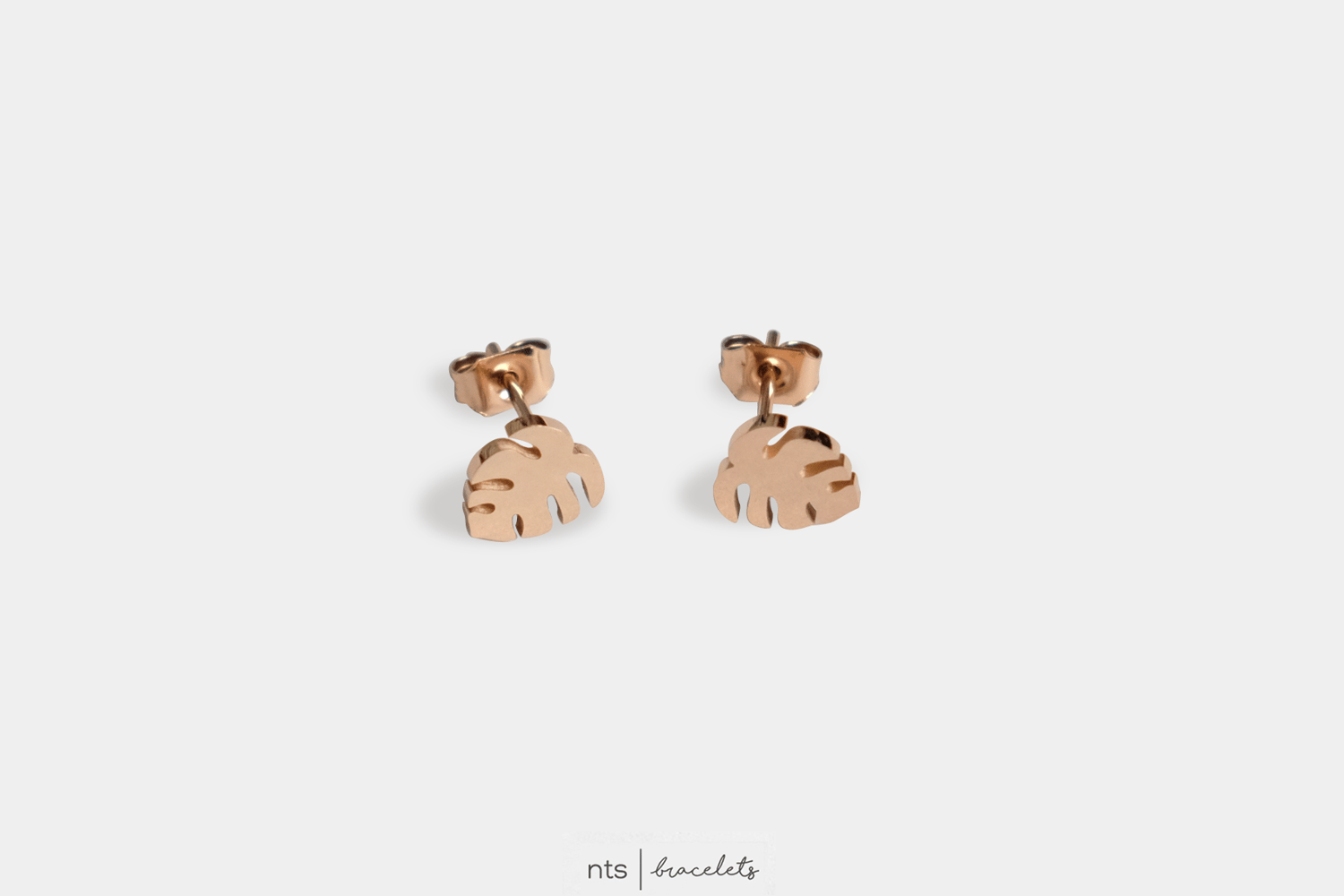 Image of LIMITED EDITION MONSTERA EARRINGS (Rose Gold)