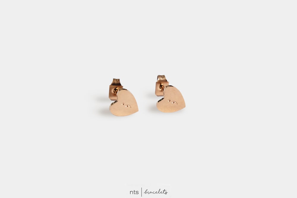 Image of SEMI COLON EARRINGS/MENTAL HEALTH MATTERS (Limited Edition + Rose Gold)