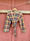 Flannel Wrap Crop in Cider Check/Size Small