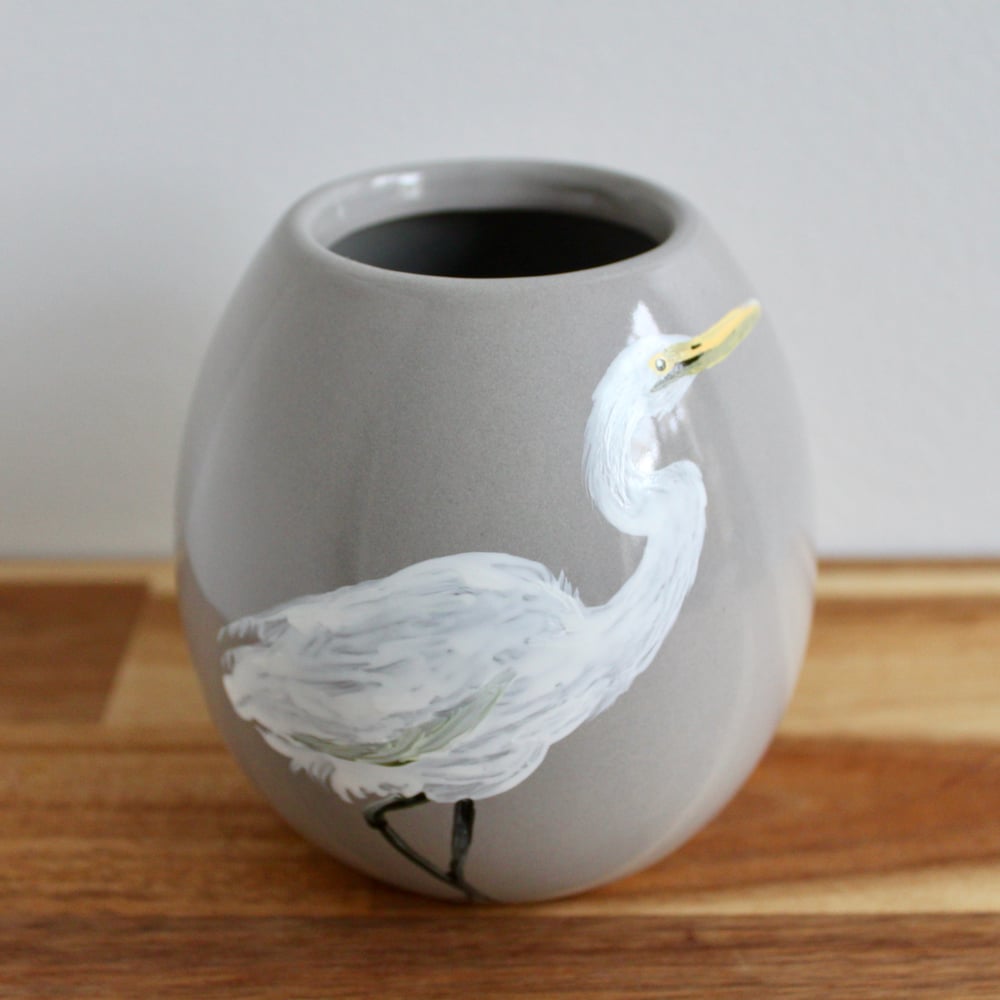 Great Egret Vase