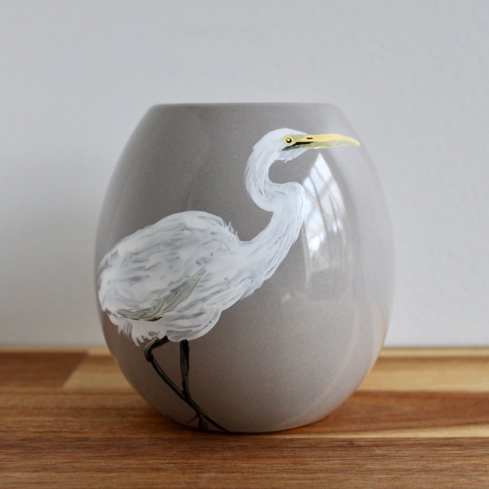 Great Egret Vase