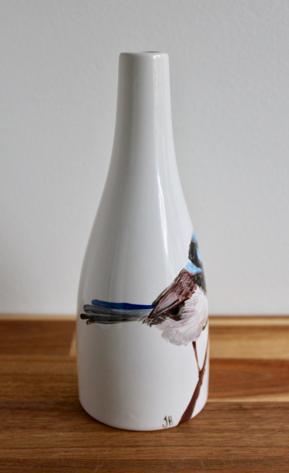 Tall Superb Fairywren Vase