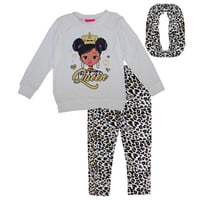 Image 2 of Girls Queen Long Sleeve Top Leopard Print 2 pc Legging Set