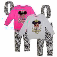 Image 3 of Girls Queen Long Sleeve Top Leopard Print 2 pc Legging Set