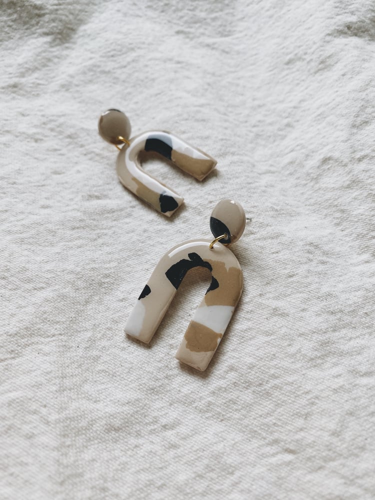 Image of Fall/Winter Terrazzo Arc Earrings