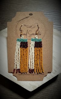 BOHO RECTANGLE COLOR BLOCK SEED BEAD FRINGE