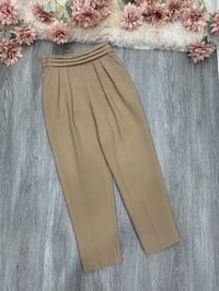 3 button light brown office ladies long pants