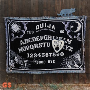 Image of 'Mystifying Oracle' Woven Ouija Blanket & Planchette Pillow