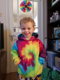 Image 3 of Child's rainbow spiral hoodie