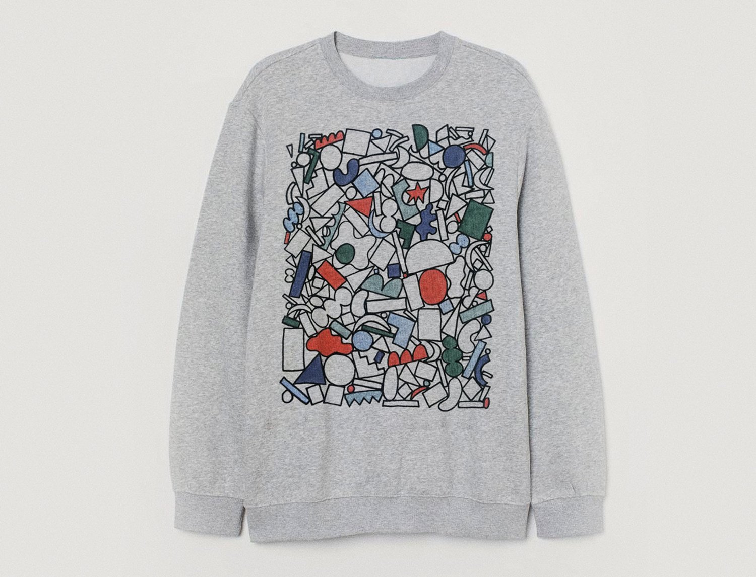 Image of PILE OF COLORED SHAPES SWEATSHIRT