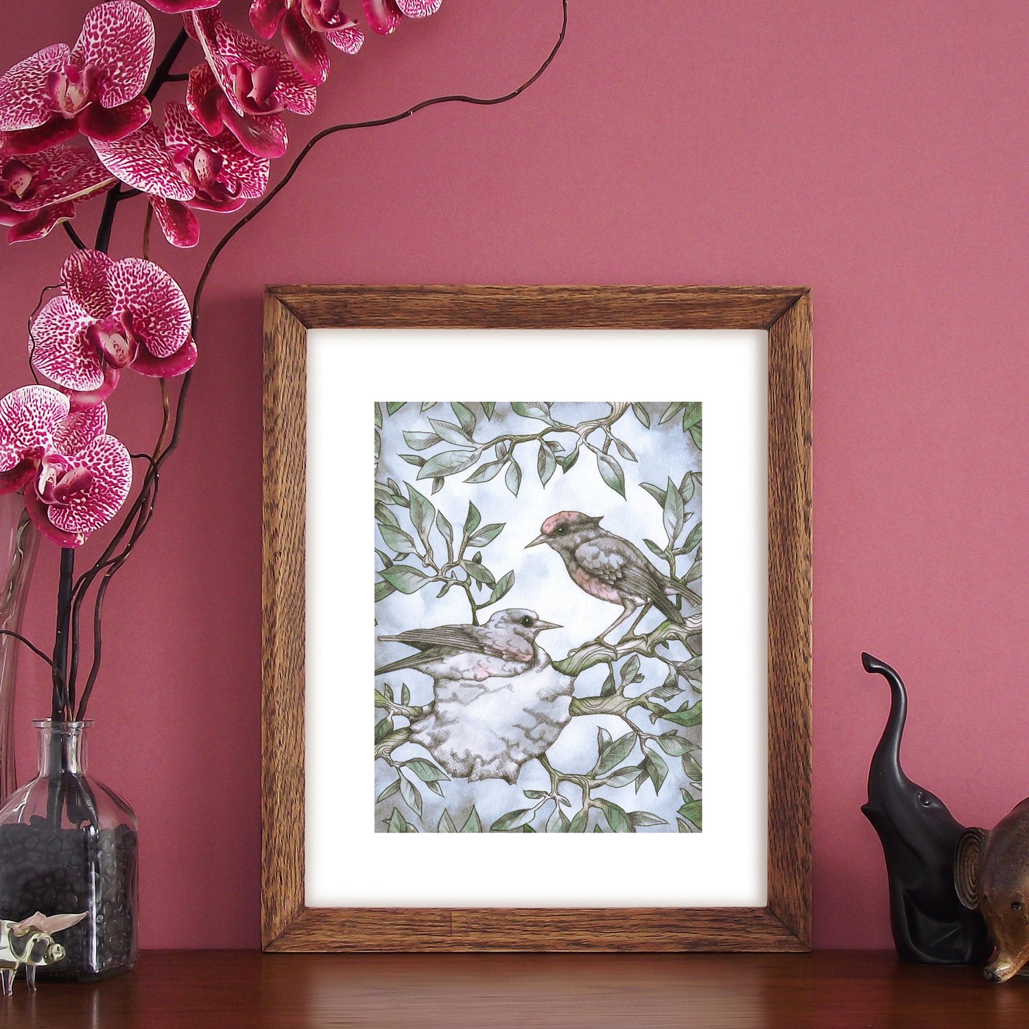 Image of Print of two Fairy wrens 