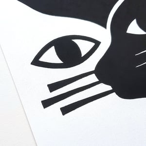 Image of Linocut print 21 x 30 cm ‘Chat(s)’