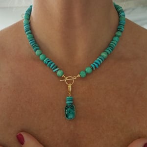 Turquoise & Amazonite Helix Necklace with Clasp