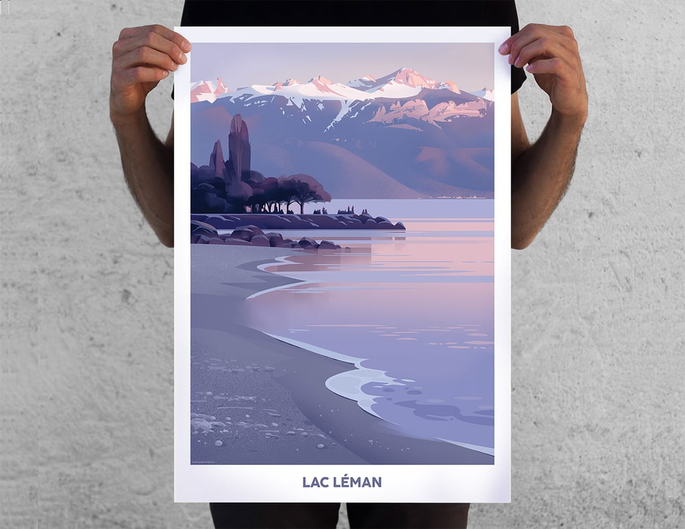 Image of Affiche "Lac Léman - La jetée"