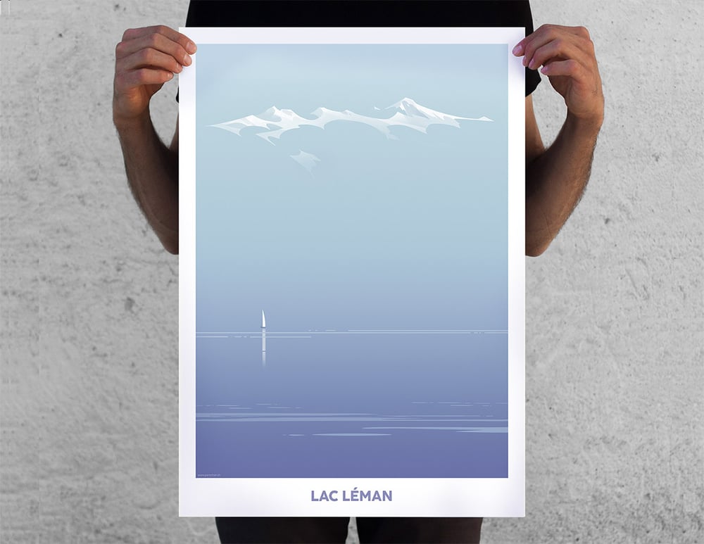 Image of Affiche "Lac Léman - Les Alpes"